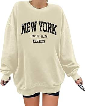Amazon.com: Sulayesh Oversized New York Sweatshirt for Women